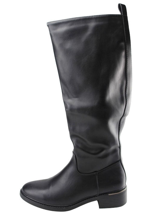 Black Leather Women's Riding Boots