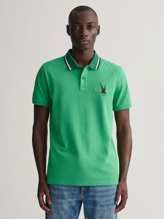 Gant Polo Μπλούζα Κοντομάνικη Πράσινη