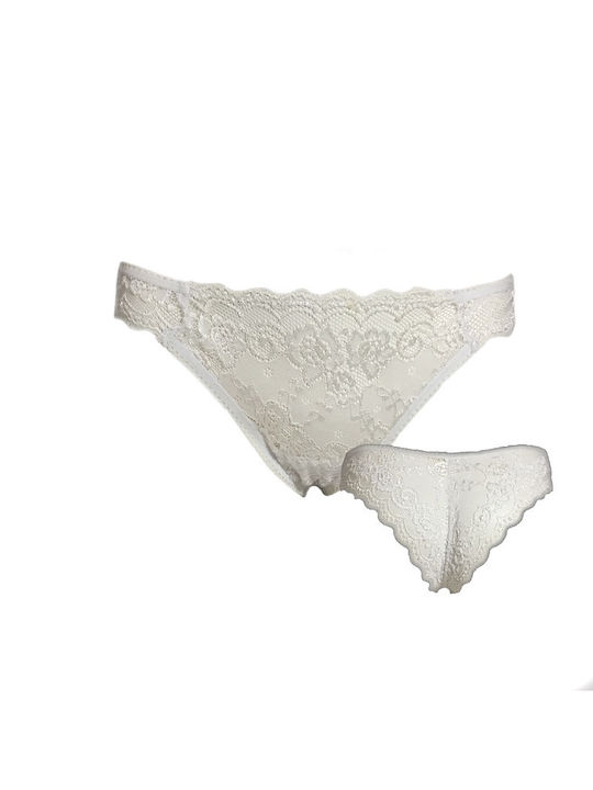 Brasilianische Slips mit Spitze Amelie White