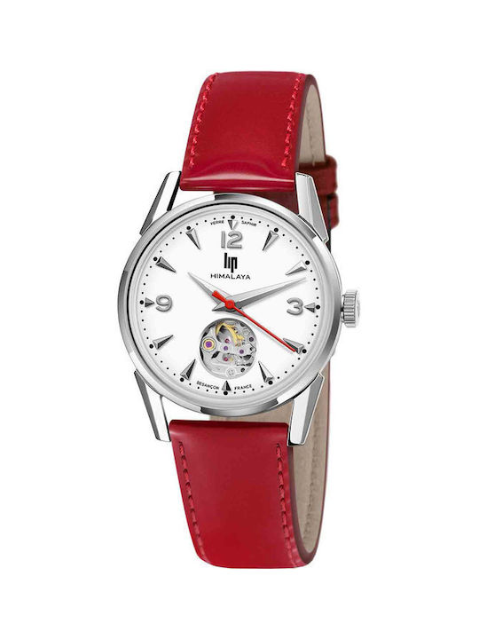 LIP Himalaya Automatic Red Leather Strap