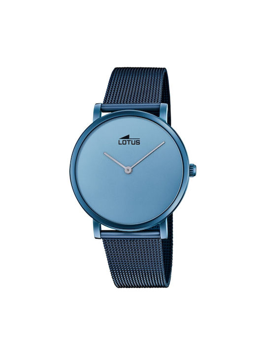 Lotus L18775/1 stainless steel watch with blue dial and bracelet.