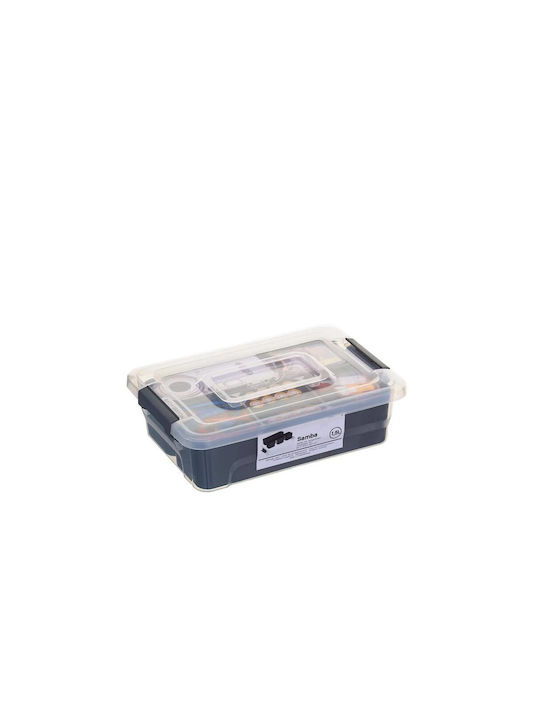Plastic Storage Box with Lid Transparent 15.5x22.22x7.1cm 1pcs