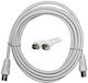 Lineme Cablu Antenă Coaxial de sex masculin - Coaxial de sex feminin Alb 10m (12-05023-1)