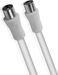 Lineme Antennenkabel Koax-Stecker - Koax-Buchse Weiß 10m
