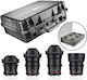 Samyang Kit Φωτογραφικών Φακών Video DSLR Basic Set (Samyang 35/1,5 + Samyang 85/1,5 + Samyang 14/3,1 + Samyang 24/1,5 + Mantona Outdoor Protection Case L) Wide Angle για Sony E Mount Μαύρος