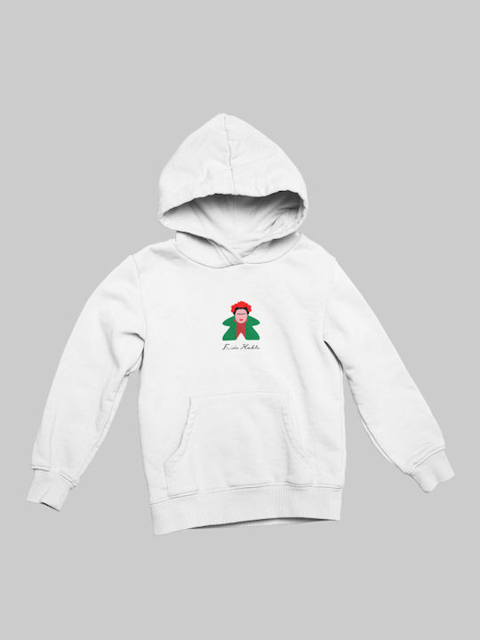 Frida Kahlo Meeple children's hoodie - WHITE