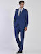 Slim fit Super 130's Mauro Boano Light Blue Suit with Small Pattern, Evening, Business, Wedding