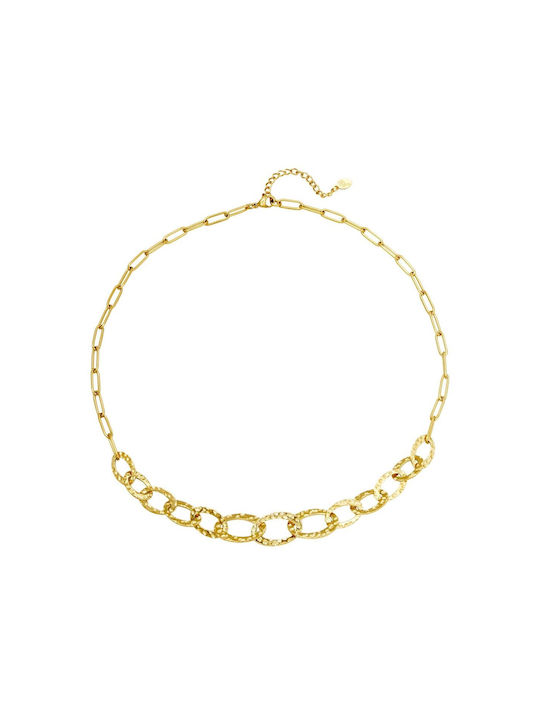 Power-Halskette Goldplattierte Edelstahl-Halskette