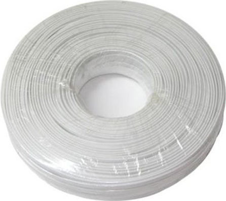 Flat Telephone Cable Unterminated 100m White (HY1001-WHITE)