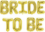 Foil Μπαλόνια BRIDE TO BE, Χρυσά, 40 εκ., σετ 9 τεμ.