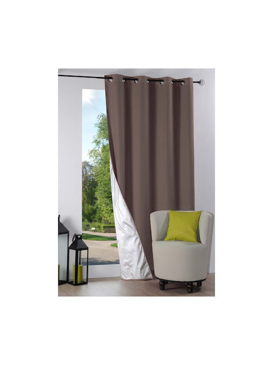 Spitishop Curtaină Opacă cu Capse S-F Nelson Taupe 135x240buc