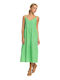 Roxy Waiting Line Καλοκαιρινό Midi Φόρεμα με Βολάν Absinthe Green