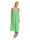 Roxy Waiting Line Summer Midi Dress with Ruffle Absinthe Green