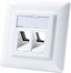 LogiLink Doppelter Netzsteckdose RJ45 ohne Rahmen in Weiß Farbe NK4020