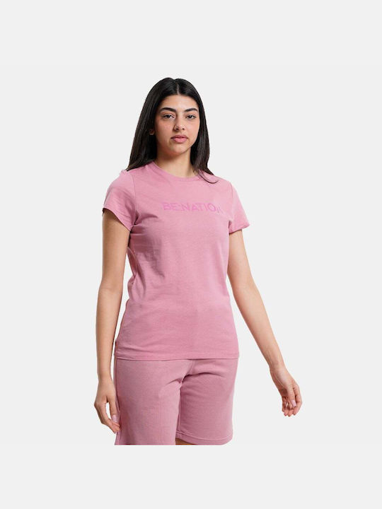 Be:Nation Γυναικείο Αθλητικό T-shirt Ροζ