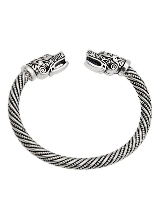 Silver Celtic Design Bracelet with Dragons