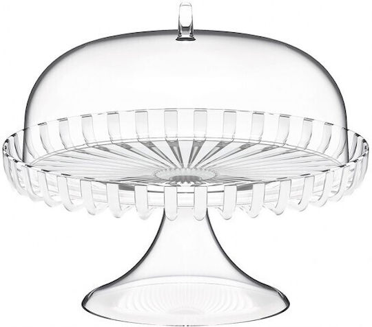 Guzzini Pearl Τουρτιέρα Πλαστική με Καπάκι & Πόδι Λευκή 31x31x27εκ.