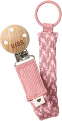 Bibs Clip Accesorii pentru Suzete Paci Braid din Țesătură Dusty Pink/Baby Pink