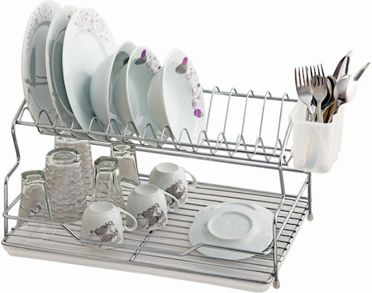 Perilla Metallic Silver Sink Strainer 40x27x20cm