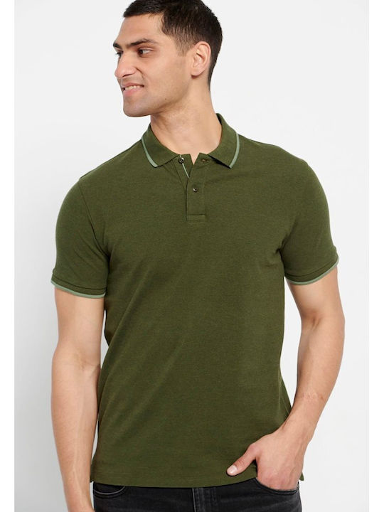 Funky Buddha Ανδρικό T-shirt Polo Army Green
