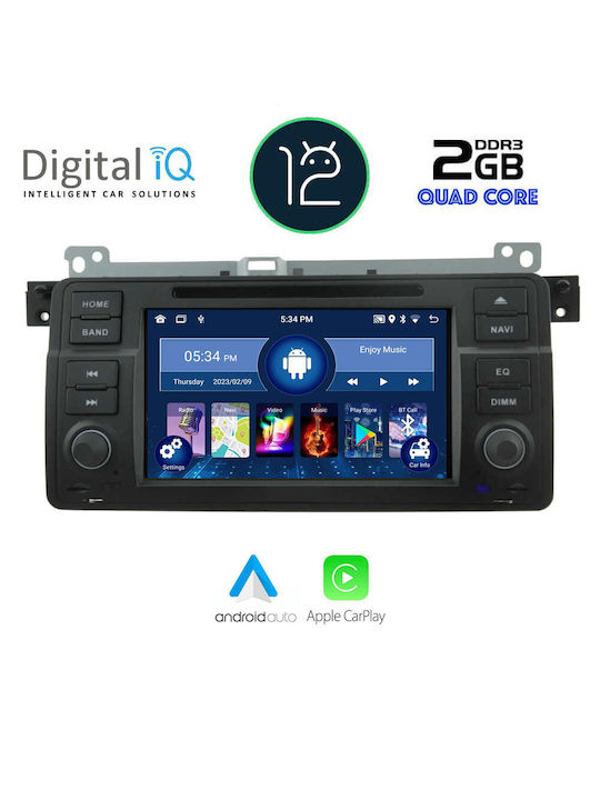 Digital IQ Car Audio System for BMW E46 / Series 3 (E46) / Series 3 2002-2008 (Bluetooth/USB/AUX/WiFi/GPS/Apple-Carplay/CD) with Touch Screen 8"