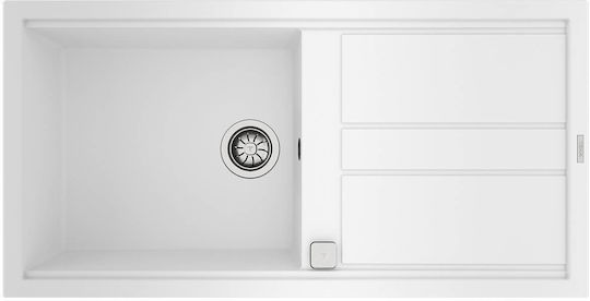 Teka Nova 60 L-TG 1B 1D Ένθετος από Συνθετικό Γρανίτη Μ100xΠ51cm Λευκός