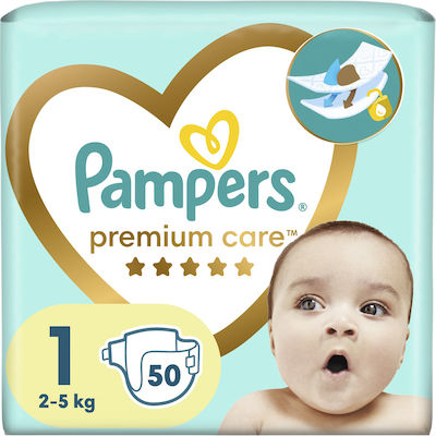 Pampers Памперси с лента Premium Care Premium Care No. 1 за 2-5 kgkg 50бр