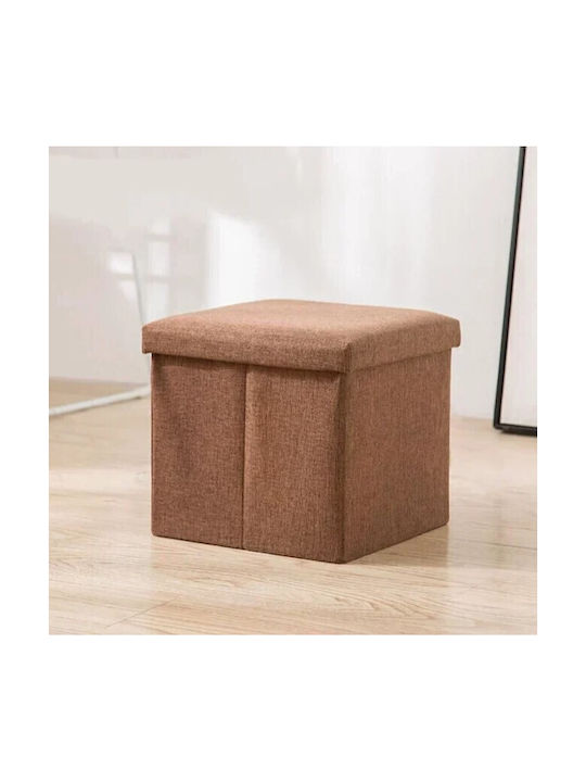 Scaune Camera de zi Cu spațiu de depozitare Tapițat cu Țesătură Maro 30x30x30buc