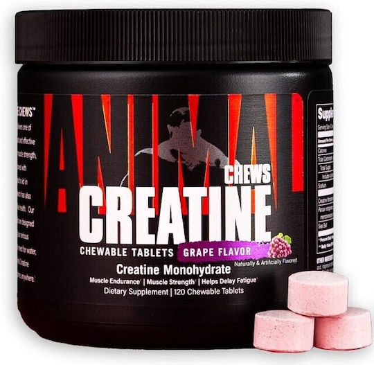 Animal Creatine Monohydrate Chews με Γεύση Grape 120 μασώμενες ταμπλέτες