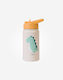Saro Dinos Kids Water Bottle Thermos Stainless Steel with Straw 350ml