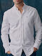 Anton Oxford Long-sleeved Cotton Shirt White