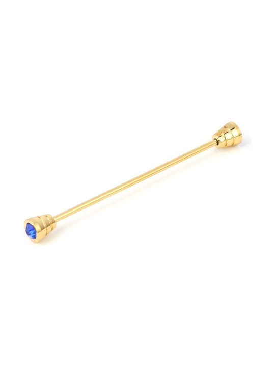 Gold Pin For Shirtshirt Collars Blue Crystal