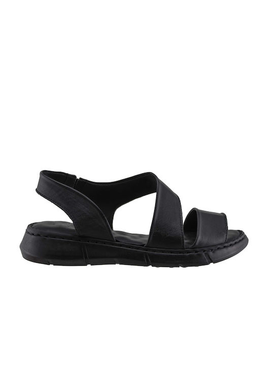 Act Shoes Γυναικεία Πέδιλα Flatforms Δέρμα 242104 Μαύρο