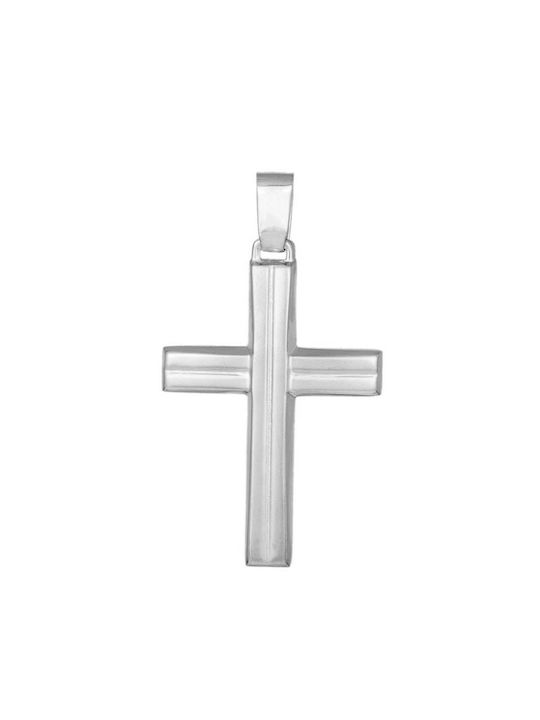 Σταυροί Βάπτισης - Αρραβώνα Λευκόχρυσος ανδρικός ματ σταυρός Κ14 045609 045609 Ανδρικό Χρυσός 14 Καράτια
