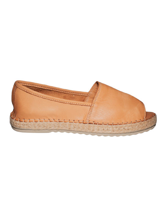 Women's Leather Tan Espadrilles MAGO 502