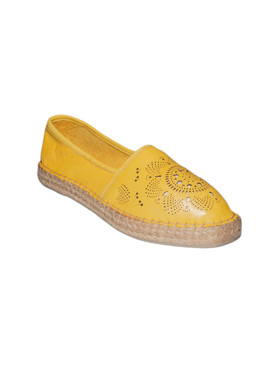 Damen-Espadrilles aus gelbem Leder MAGO 1506