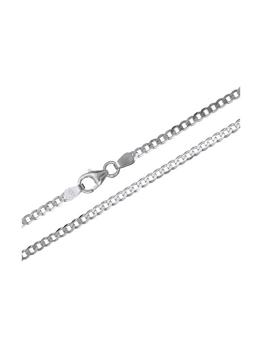 Chain necklace curmette in white gold K9 55 cm 045047 045047 045047 Gold 9 Carat