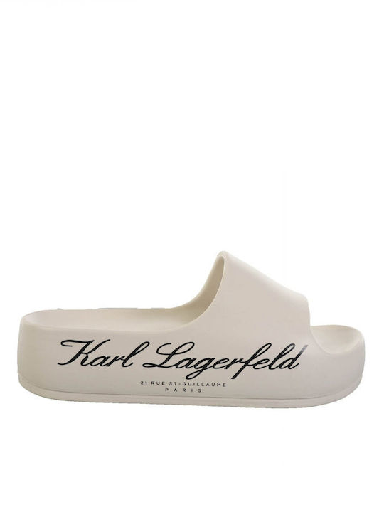 Karl Lagerfeld Slides cu Platformă în Culoare Bej