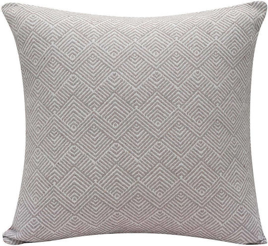 Madi Wellen Decorative Pillow Case Made of 100% Cotton Brown 45x45cm