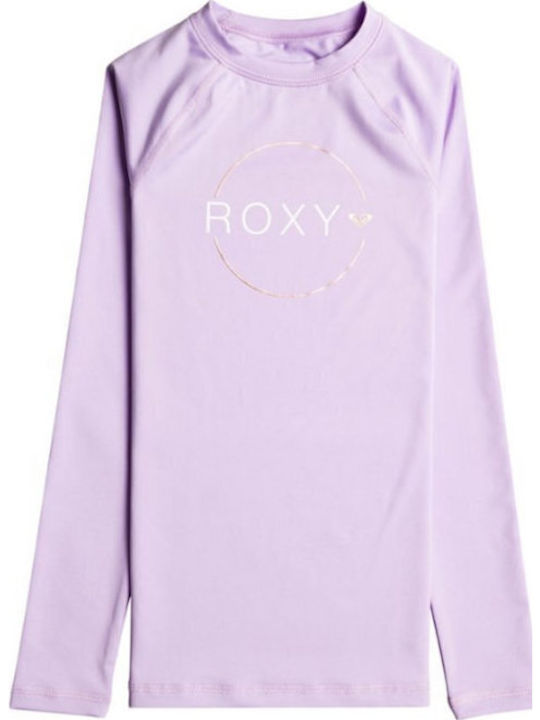 Roxy Beach Παιδικό Μαγιό Μπλούζα με Μακρύ Μανίκι Λιλά