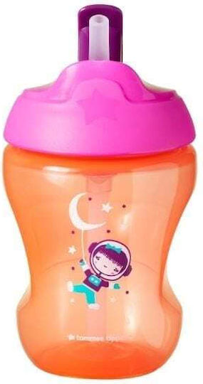 Tommee Tippee Baby Cup with Handles and Straw made of Plastic Orange 230ml for 7m+m+