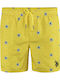 Akon Men's Swimwear Shorts Yellow with Patterns