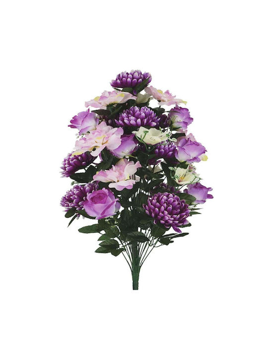 Marhome Strauß aus Künstlichen Blumen Lila 69cm 1Stück