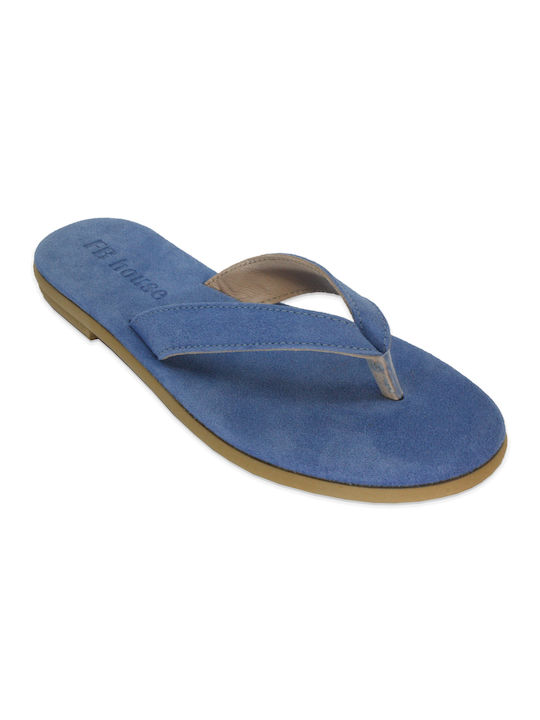 Women's leather anatomic sandal in light blue color