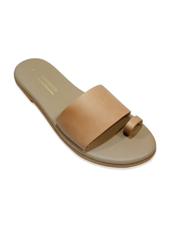 Women's anatomic leather sandal in natural color