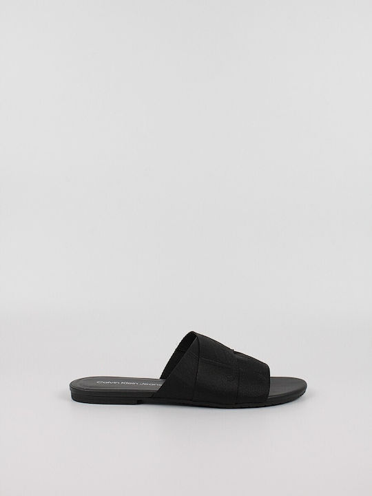 Calvin Klein Γυναικεία Σανδάλια Flatforms σε Μαύρο Χρώμα