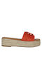 Exe Women's Flat Sandals Flatforms in Orange Color