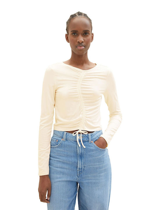 Women's Summer Blouse Cotton Long Sleeve Off White
