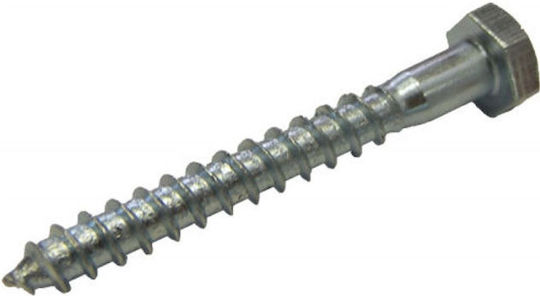 Coach Screw Hexagon Galvanized DIN 571 with Diameter M8 and Length 70mm