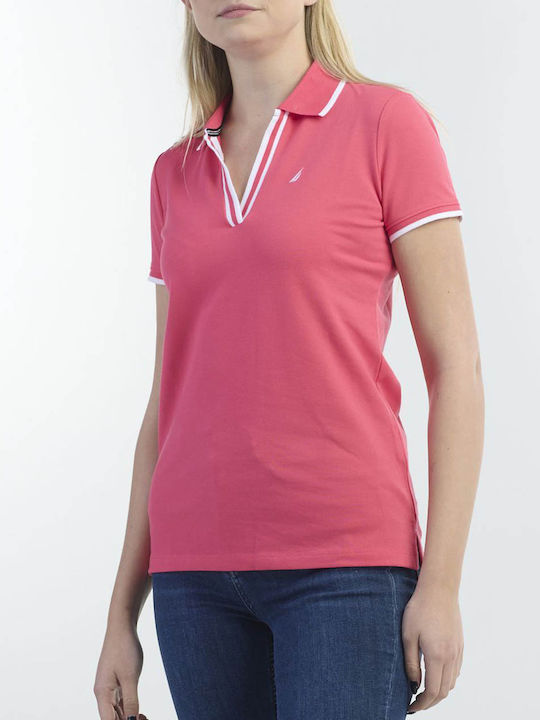 Nautica Women's Polo Shirt Short Sleeve Pink